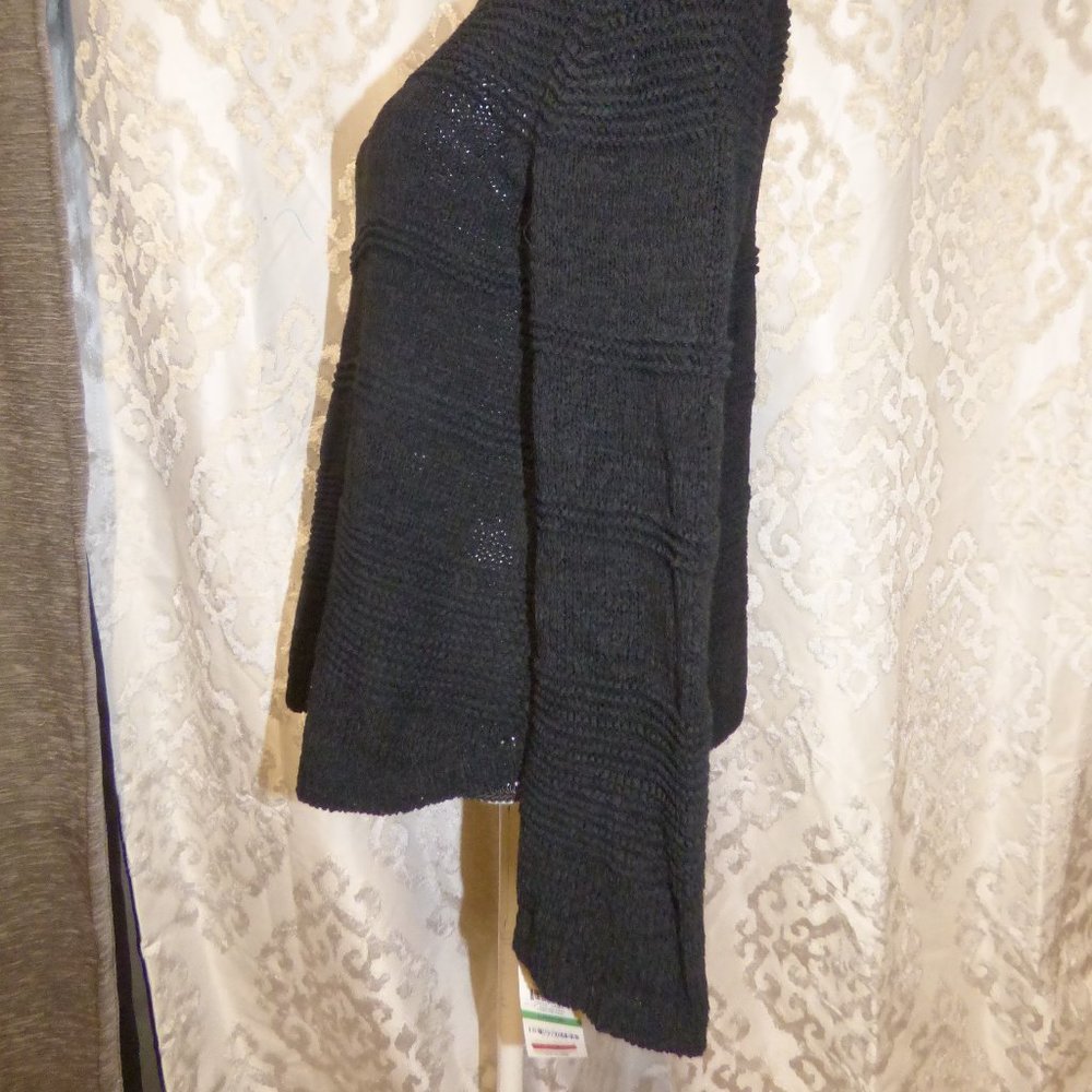 Style & Co Textured-Stripe Pullover Sweater Black - Picture 4 of 7